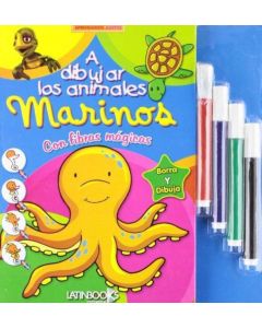 A DIBUJAR LOS ANIMALES MARINOS- CON FIBRAS MAGICAS